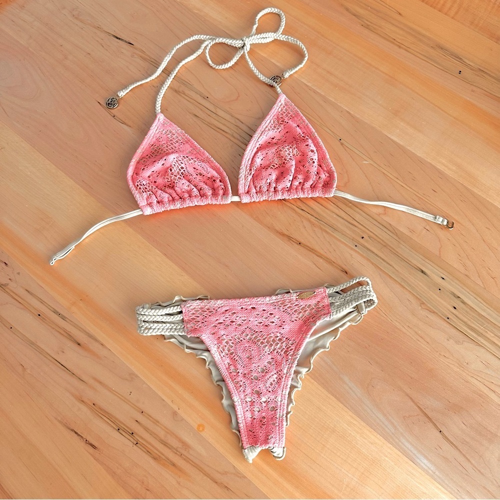 Luli Fama gold Brazilian bikini set S